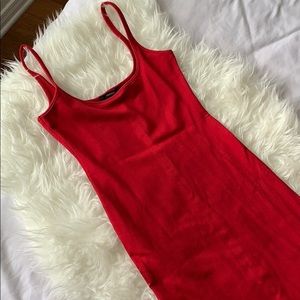 Red single strap bodycon dress
